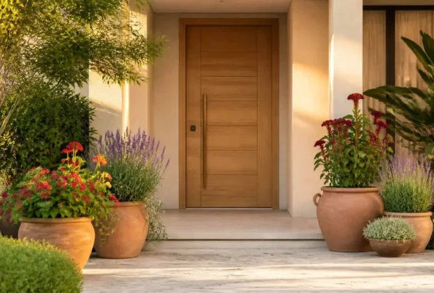 flores para a entrada da casa