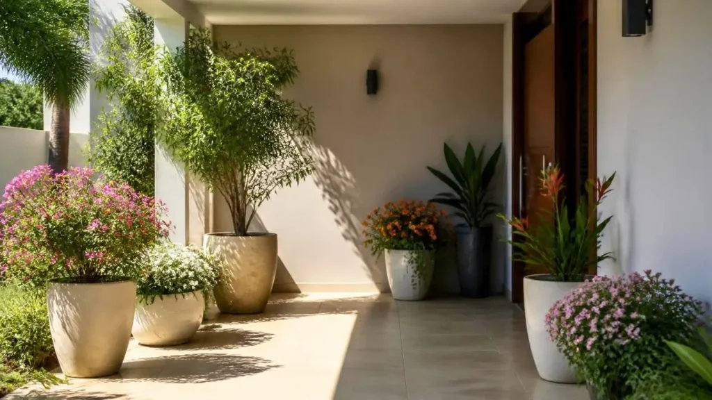 flores para a entrada da casa